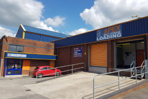 External view of the Apex Self Storage Congleton branch, located in Cheshire.
